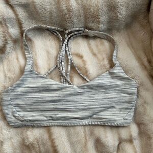 Lululemon Athletica Striped Gray Sports Bra
